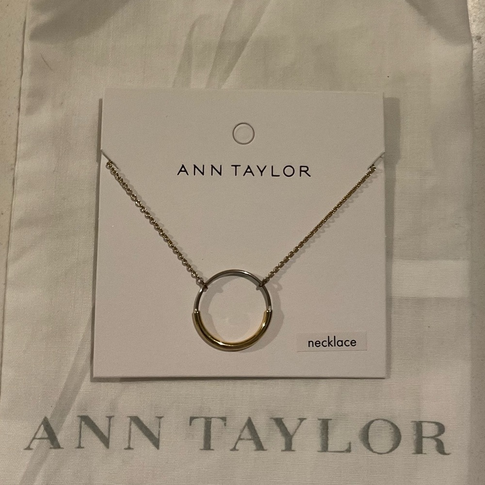 Ann Taylor Gold Filled Circle Pendant on 26” Chain